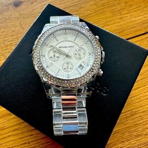 Michael Kors Silver & Clear Watch